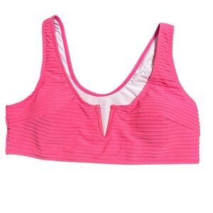 Women’s Hot Pink V-Neck Swim Top 2 XL